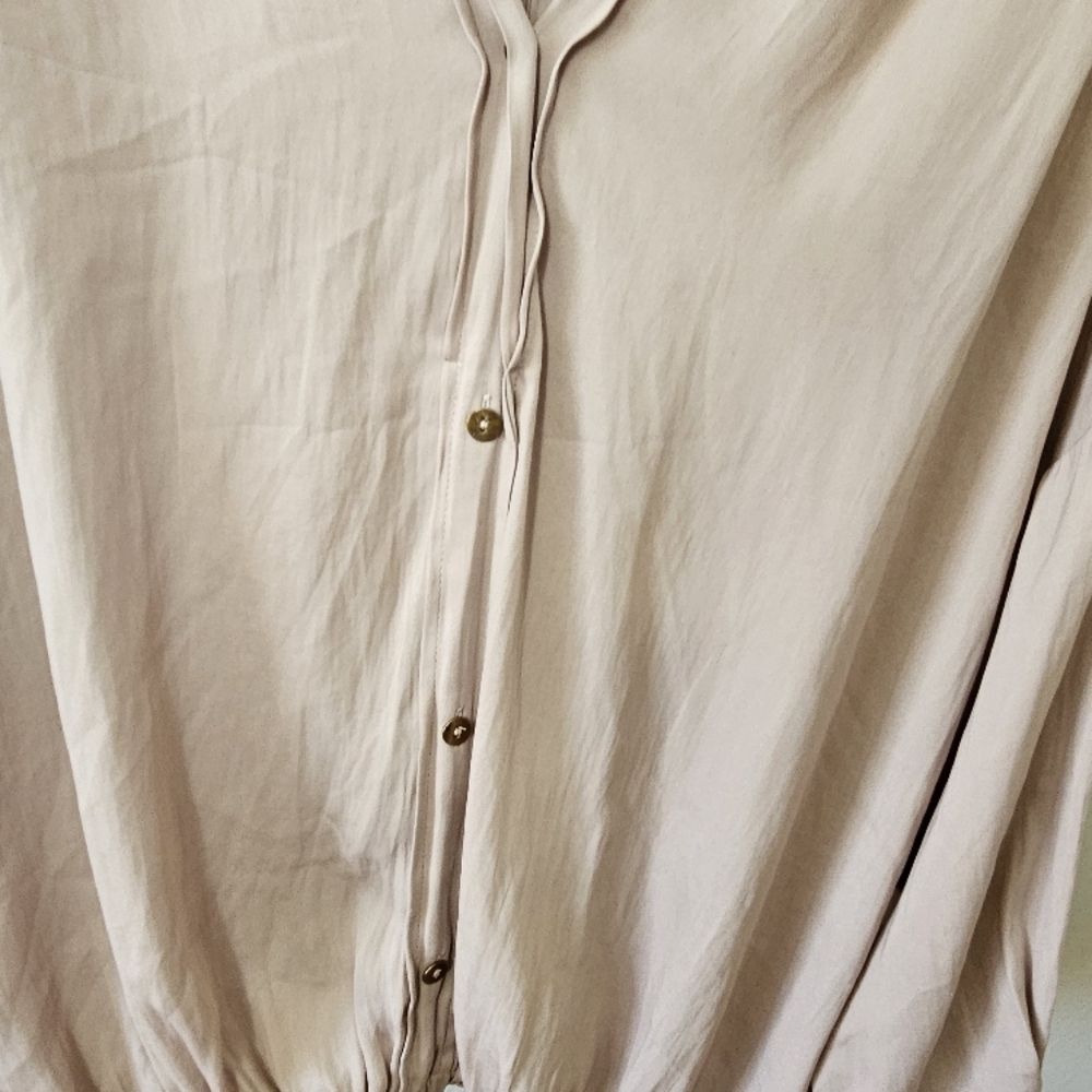 Pink Notched Collar Long Sleeve Button Down Shirt - Picture 2 of 5